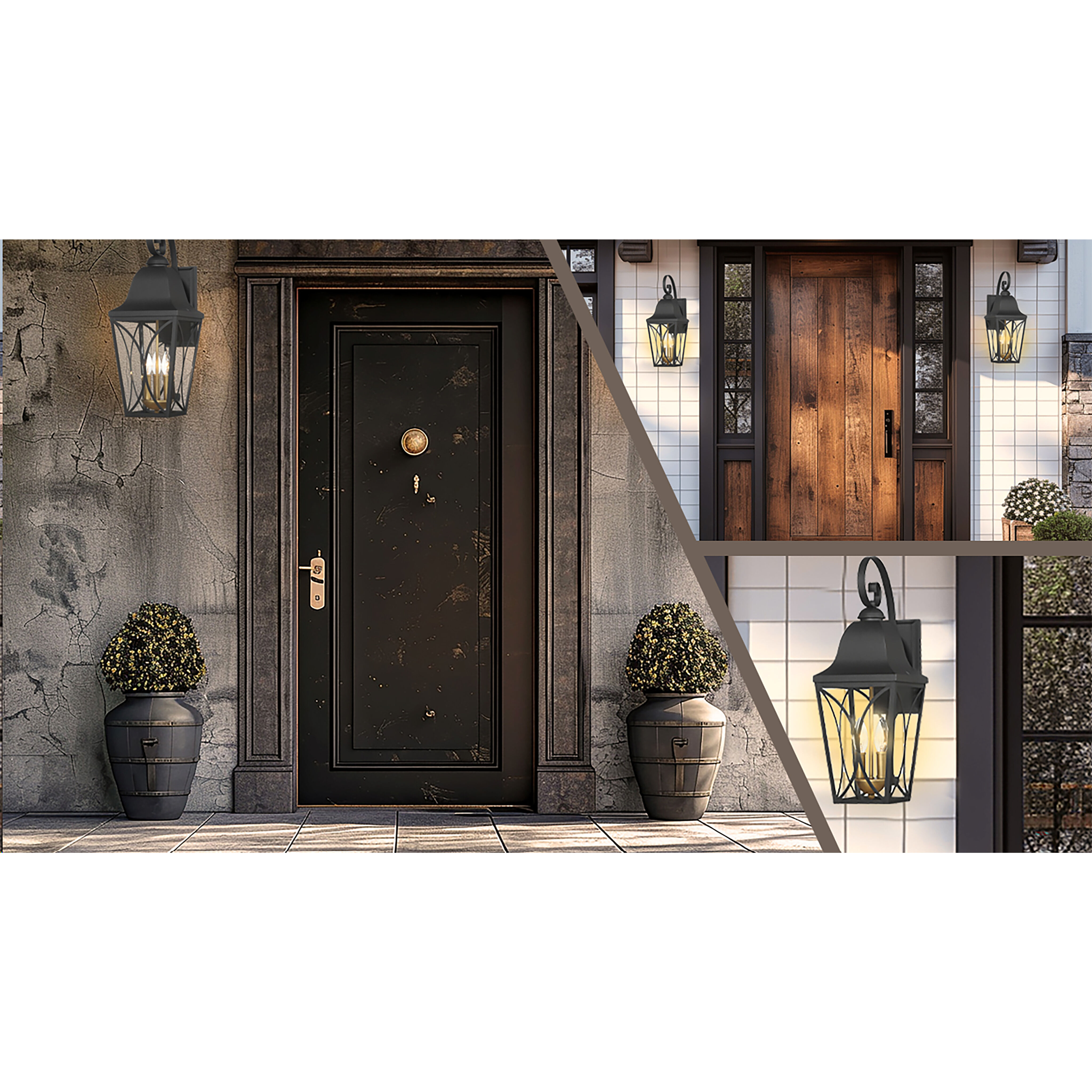 Cardigan Outdoor Wall Mount in Sand Coal and Olden Brass, Great Outdoors